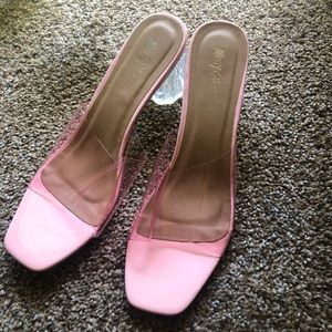 Nasty gal clear color block mules